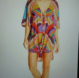 ISO MARA HOFFMAN RAINBOW BIRD KAFTAN